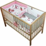 Lenjerie patut cu 5 piese Owls roz