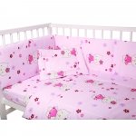 Lenjerie patut cu 3 piese Kitty Pink