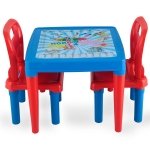 Set măsuță cu două scaunele Pilsan Study Table Blue ,spătar înalt,margini rotunjite