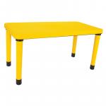 Măsuță pentru copii interior/exterior Pilsan Happy Table Galben 120x60cm pentru lecții/activitati,capacitate 4 copii,plastic rezistent,colțuri rotunjite,picioare antiderapante,utilizare acasă/gradinite/crese/afterschool