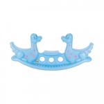 Balansoar pentru 3 copii Dino Seesaw Albastru, utilizare interior/exterior, greutate admisa 50 kg, dimensiune 140x39x58 cm