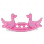 Balansoar pentru 3 copii Dino Seesaw Pink, utilizare interior/exterior, greutate admisa 50 kg, dimensiune 140x39x58 cm