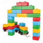 Set 43 de caramizi mari de constructie si set auto Pilsan Brick Blocks