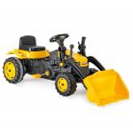 Tractor pentru copii Pilsan Active Yellow, cu pedale și cupa, transmisie pe lanț, volan cu claxon, spătar, scaun reglabil, greutate admisa 50 kg