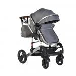 Carucior transformabil 2in1 Moni Gala Premium Panther cu sistem dublu de suspensii,cadru din aluminiu,maner reglabil pe inaltime,copertina XXL,sezut reversibil,husa picioare si geanta mamici inclusa