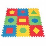 Covoraș puzzle pentru copii Pilsan Forme geometrice 9piese 33x33cm din spumă termoizolantă,educativ,culori luminoase