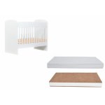 Set patut din lemn cu doua laterale pline Nichiduta Sweet Dreams I 120x60 cm,Somiera reglabila pe 3 nivele de inaltime,Muchii rotunjite,Realizat din PAL de calitate + Saltea cocos 12 cm cu husa detasabila din microfibra