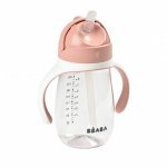 Cană cu pai din tritan Beaba 300 ml Old Pink