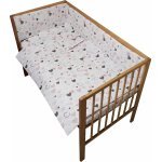 Lenjerie patut 120x60 cm cu 4 piese Nichiduta Little Hearts Pink/Grey