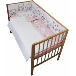 Lenjerie patut 120x60 cm cu 4 piese Nichiduta Teddy on the Moon Pink