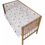 Lenjerie patut 120x60 cm cu 5 piese Nichiduta Little Hearts Pink/Grey