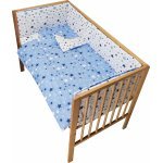 Lenjerie patut cu 2 fete si 5 piese 120x60 cm Nichiduta Blue Stars