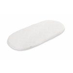 Saltea pentru landou bebelusi Sensillo Quilted Alba 75x32x3 cm,cu husa detasabila matlasata moale, din spuma poliuretanica confortabila si elastica, ventilanta, Grad de duritate H1