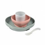Set de masă silicon Beaba 4 piese Eucalyptus