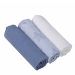 Set 3 paturici de muselină albastru Clevamama 3540