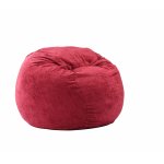 Fotoliu Puf king size sour cherry umplut cu fulgi de burete memory mix