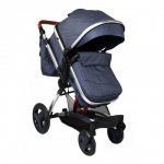Carucior transformabil 2 in 1 Moni Veyron Jeans,sezut reversibil,maner parental reglabil pe inaltime,spatar reglabil,accesorii incluse