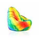 Fotoliu puf tip sac nirvana grande rainbow watercolour imprimat pretabil și la exterior umplut cu perle polistiren