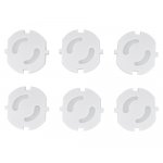 Set 6 protectii priza pentru bebelusi si copii KikkaBoo Alb, compatibile cu prize standard