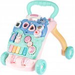 Antepremergator pentru copii MalPlay, cu panou educational detasabil, dimensiune 47 x 42 x 45 cm, Pink-Blue Bunny