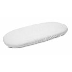 Cearceaf pentru saltea landou copii Sensillo Terry Alb 75x35 cm cu elastic roata,lavabil 40grade,material terry din bumbac