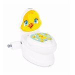 Olita educationala muzicala Pilsan Chick cu baza antialunecare,suport hartie igienica si vas colectare detasabil,design ergonomic,cutie muzicala iluminata cu efect de sunet sifon