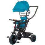 Tricicleta pentru copii Chipolino Pulse Avocado cu maner cu control al directiei, copertina detasabila, scaun confortabil cu husa moale, suport pentru picioare si cos pentru cumparaturi