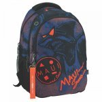 Ghiozdan școală Maui and Sons Surf, cu trei compartimente, buzunare laterale pentru sticlă apa și bretele ergonomice