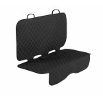 Protectie dubla matlasata pentru bancheta auto Caretero Black 127x125 cm,cu orificii pentru isofix si centuri de siguranta,benzi elastice,material impermeabil