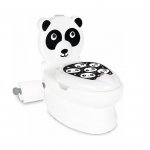 Oliță educationala muzicală Pilsan Panda cu baza antialunecare,suport hârtie igienică și vas colectare detașabil,design ergonomic,cutie muzicală iluminată cu efect de sunet sifon
