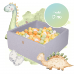 Piscină uscata cu 300 de bile MeowBaby Dino 90x90x40 cm Gri