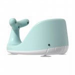 Scaun de baie pentru bebelusi Little Mom Green Whale, antiderapant cu 150 orificii de aerisire, baza stabila cu 4 ventuze si maner de sustinere integrat, dimensiune 38 cm x 30 cm x 21 cm