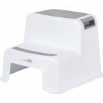 Scaunel inaltator WC FreeON cu doua trepte si suprafata antiderapanta White & Grey