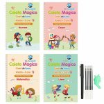 Set 4 caiete in limba romana si stilou magic pentru scris si desenat rechizite scolare multicolor 19 cm X 13 cm