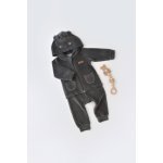 Set Ursulet cu bluzita cu fermoar si gluga si panataloni lungi Baby Cosy din 80% bumbac organic si 20% poliester Antracit 9-12 luni