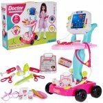 Set medical Mobil pentru copii, cu Ecran Interactiv EKG, cu 17 accesorii realiste incluse, cu Sunete, Lumini, 32 x 58 x 41 cm, Little Doctor