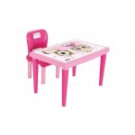 Set Măsuță modernă și scaunel cu spătar Pilsan Modern Study Roz pentru studiu/activitati,realizat din plastic rezistent,ușor de montat,utilizare interior/exterior,gradinite,crese,afterschool,sarcina maximă 50kg