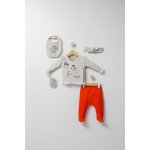 Set de iarna de 5 piese pentru nou nascut Crazy Penguins Tongs baby Portocaliu