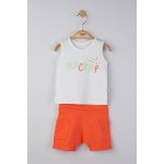 Compleu 2 piese pentru baietei Tongs baby Summer camp Portocaliu 6-9 luni