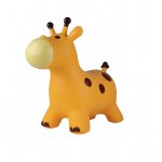 Jucarie gonflabila din cauciuc de sarit, pentru copii, Malplay, cu pompa inclusa, utilizare versatila, portabila, dimensiune 46 x 55 x 25 cm, yellow giraffe