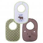 Set 3 bavete bumbac și peva 30 x 19 cm închidere cu banda velcro unisex