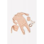 Set 4 piese din bumbac organic si modal Somon Baby Cosy marime 6-9 luni