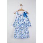 Set elegant bluzita de vara cu pantalonasi pentru fetite Mystery Albastru 9-12 luni