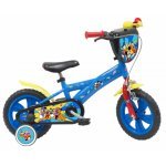 Bicicletă pentru copii Denver Mickey Mouse Albastră 12 inch, frână de mână pe ambele roți, clopoțel, roți ajutatoare detasabile