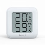 Termometru si higrometru digital AirBi smile de camera ecran LCD suport expandabil cu magnet alb BI1040