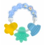 Jucarie de dentitie cu sunatoare Akuku,accesorii dentitie cu proeminente,formele viu colorate si amuzante,dimensiune 16x11 cm