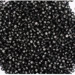 Set 500 mărgele negre plate cu litere