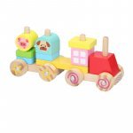 Set construcție din lemn Marionette Tren 11 piese