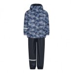 Set jacheta+pantaloni impermeabil cu fleece, pentru vreme rece, ploaie si vant CeLaVi Sharks 140 cm
