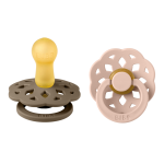 Set 2 suzete Bibs Boheme Latex tetina rotundă 6 luni + Dark Oak/Blush